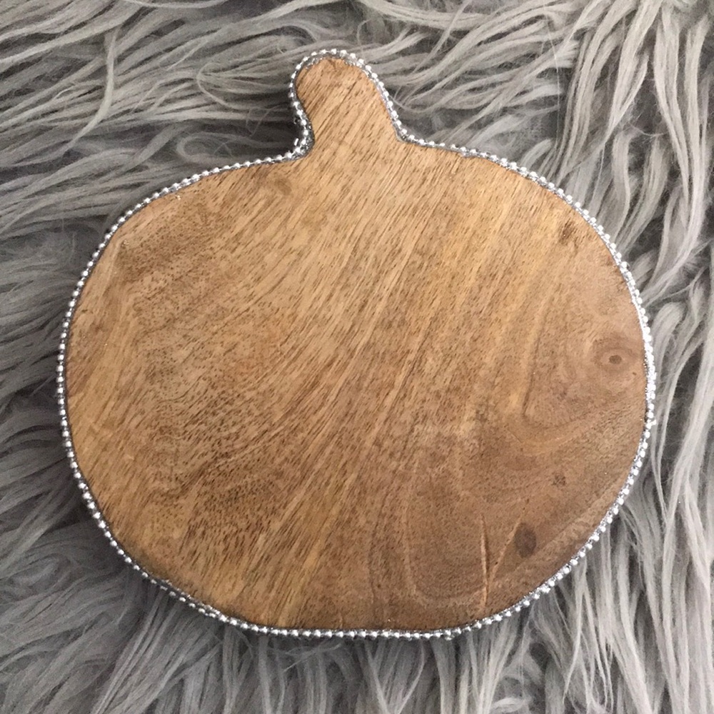 wooden pumpkin with beaded trim decor🎃